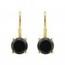 Wedding Black Solitaire Diamond 925 Silver Wedding Hook Earring CSJ 22317
