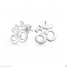Spiritual Om !! Handcraft 925 Sterling Silver Women Men Stud Earring @CSJ Ebay