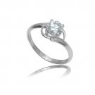 Birthday Gift Round Solitaire Simulated Diamond 925 Silver Women Ring CSJ115
