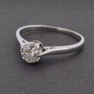 VVS1 Look Round Solitaire Diamond 925 Silver Women Birthday Gift Ring CSJ2217