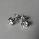 Engagement Solitaire 3.05Ct Diamond Silver VVS1 Wedding Stud Earring CSJ338