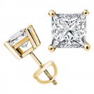 Princess 3.25Ct Simulate Diamond Silver VVS1 Wedding Screw Back Stud CSJ2217
