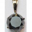 Black Solitaire 1.65Ct Simulated Diamond 925 Silver Gift Pendant CSJ23917