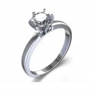 Wedding Gift Round Solitaire Diamond 925 Sterling Silver Women Ring CSJ115