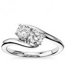 Two Stone Simulated Diamond Sterling Silver Engagement Ring Jewelry@ Ebay CSJUS