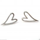 Heart Look Handcraft Sterling Silver Rhodium Plate Stud Earring Jewelry@CSJ Ebay