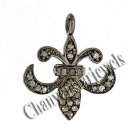 Victorian Look Rose Cut Diamond Sterling Silver Good Luck Pendant Jewelry CSJ239