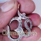 Divine Om Vintage Look 1.00C Natural Rose Cut Diamond 925 Silver Pendant @CSJ205