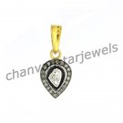 Vintage/Antique Insp 0.45Ct Rose Cut/Polky Diamond Sterling Silver Pendant CSJ32