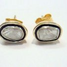 Vintage Handmade 0.30Ct Polki Rose Cut Diamond 925 Sterling Silver Earring CSJ19