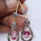 Vintage INSP 1.00C Handmade Rose Cut Diamond 925 Sterling Silver Earring @ebay