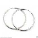 Popular Artisan Sterling Silver Rhodium Plate Gift Hoop Earring 2" Inches CSJUS