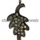 Vintage/Antique Leaf Look 0.46 Ct Rose Cut Diamond Sterling Silver Charm Pendant