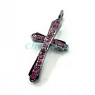 Antique Victorian INSPIRE Rose Cut Ruby 92.5% Silver Cross Pendant CSJ14317