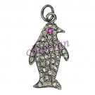 Vintage/Antique Look Rose Cut Diamond Oxidised Sterling Silver Ruby Pave Pendant