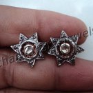 Edwardian Victorian/Antique Inspire Rose Cut Diamond 925 Silver Earring @CSJ 665