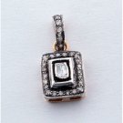 Vintage/ Antique Ins 0.80 Ct Rose Cut/Polky Diamond 925 Sterling Silver Pendant