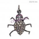 Pave Vintage Look Rose Cut Diamond Sterling Spider Fine Pendant CSJ13417