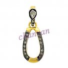 Vintage/Victorian Style Rose Cut/Polky Diamond 925 Sterling Silver charm Pendant