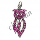 Owl Look !! Antique/Vintage Inspired Rose Cut 925 Silver Ruby Pendant @CSJ237
