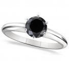 Handcrafted Women Black Diamond 1.70CT Sterling Silver Wedding Ring  CSJ0517