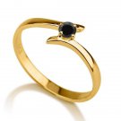 Wedding Solitaire 0.90Ct Simulated Black Diamond 925 Silver Women Ring CSJ189