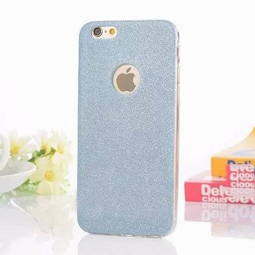 Hot Glitter Powder Ultra Thin Soft TPU Phone Back Cover Phone Case For iPhone 7 For Blue (iPX)