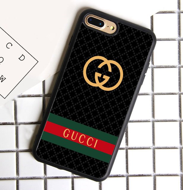 Gucci23D07 Black Logo HOT RARE iPhone 5 6 7 8 10 SE Plus Case (iP6Plus)