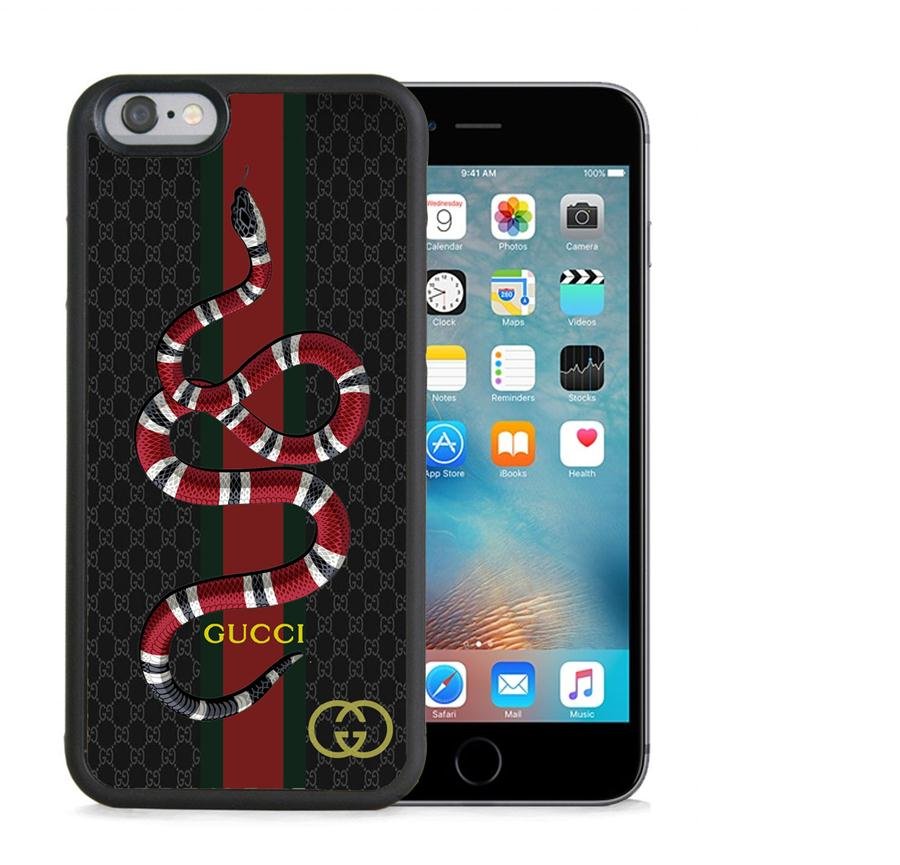 gucci23D07 snake black Mickey Bee HOT RARE iPhone 5 6 7 8 10 SE Plus Case (iP6)