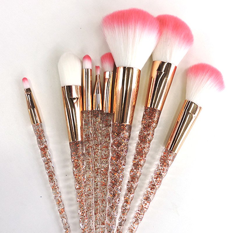 Aquarium Crystal 8 PCS Unicorn Brush Makeup Brush Set Nylon Hair Eyebrow Eyeshadow Powder Brush