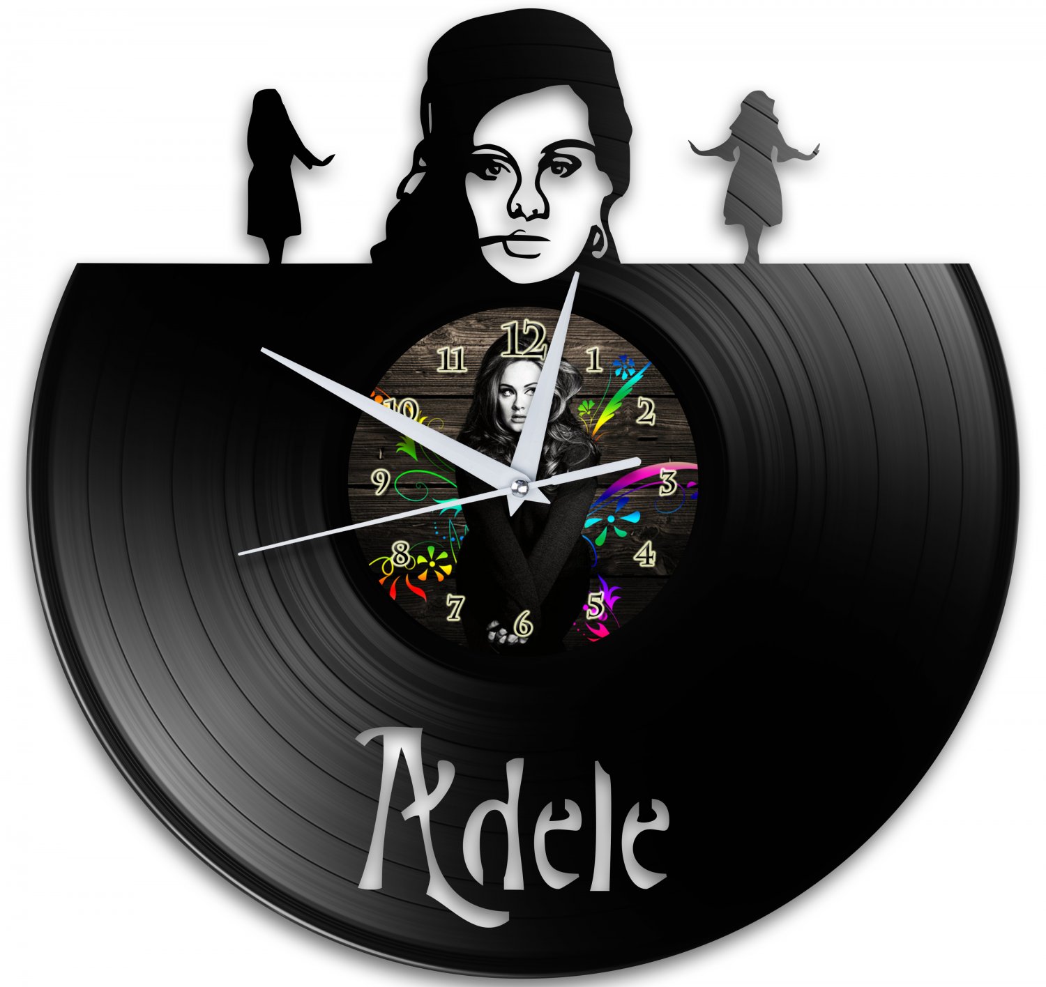 Adele 12Inch Black Vinyl Wall Clock Retro Unique Music Art Gift