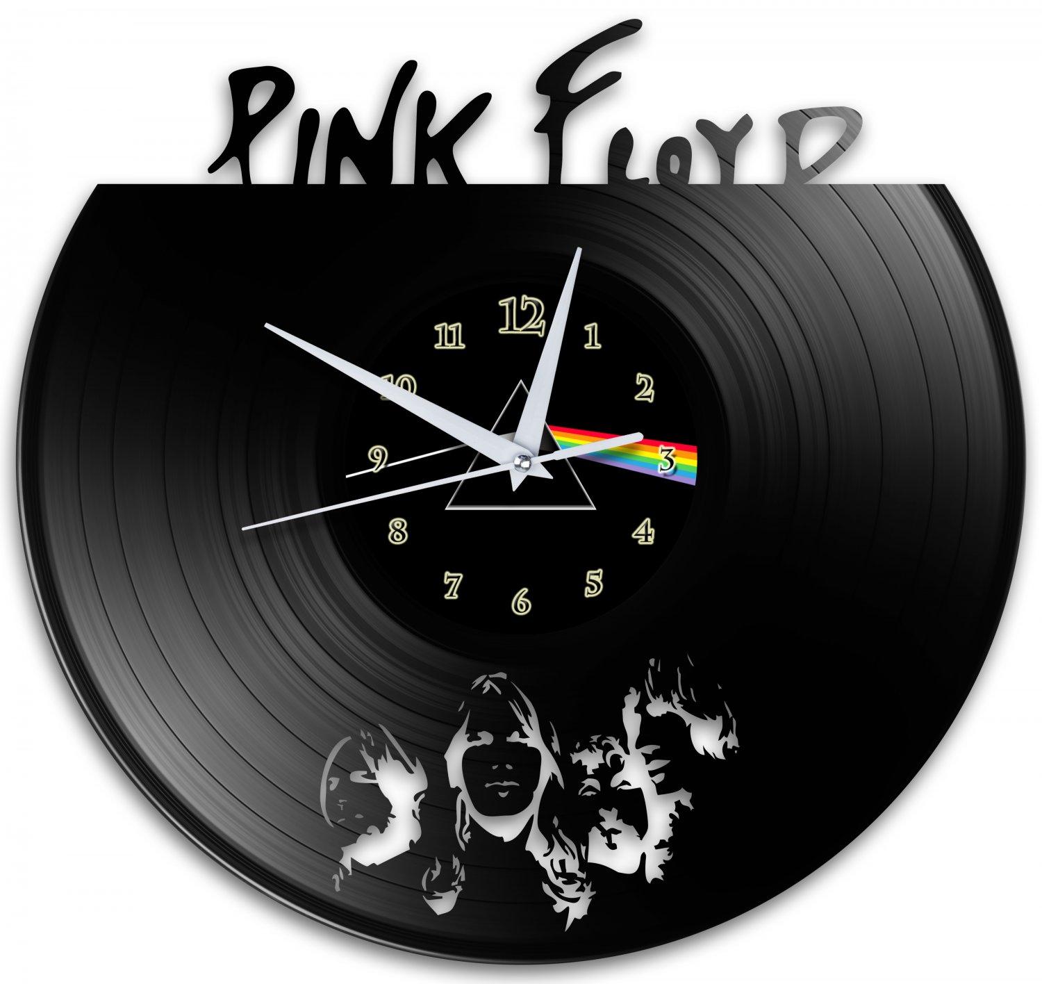 Pink Floyd 12-Inch Black Vinyl Wall Clock Retro Unique Music Art Gift