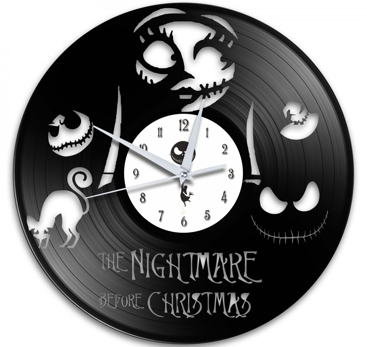 The Nightmare Before Christmas 12-Inch Black Vinyl Wall Clock Retro ...