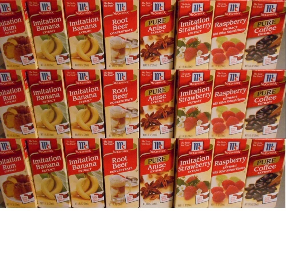 McCormick Rum Banana Root Beer Strawberry Anise Flavor Extract