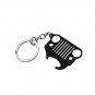 Jeep Front Bumper Grill Shape Style Emblem Key Chain Ring Keychain - Red / Black