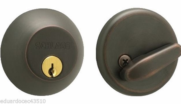 New Schlage Aged Bronze deadbolt thumb turn twist latch key Anti pick ...