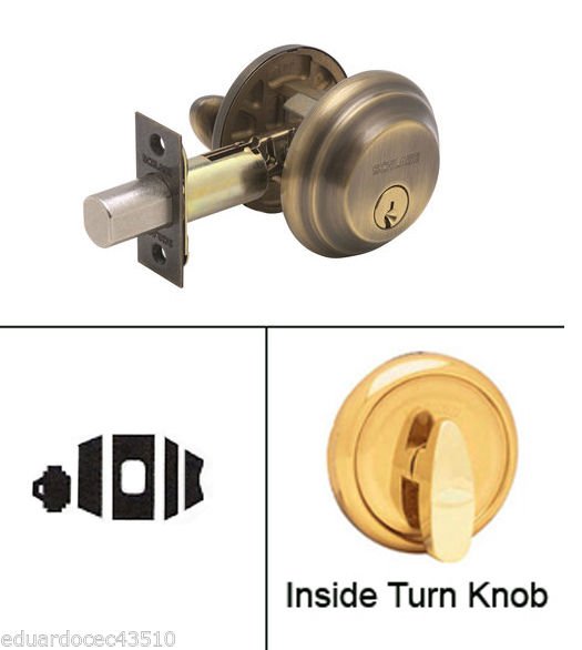 New Schlage Aged Bronze deadbolt thumb turn twist latch key Anti pick