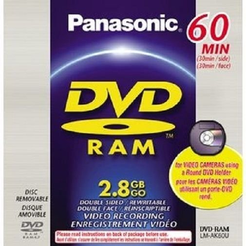 New PANASONIC LMAK60U 2.8GB DVDRAM Disc for DVD Camcorder W Round