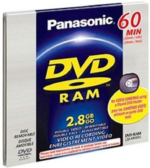New PANASONIC LMAK60U 2.8GB DVDRAM Disc for DVD Camcorder W Round