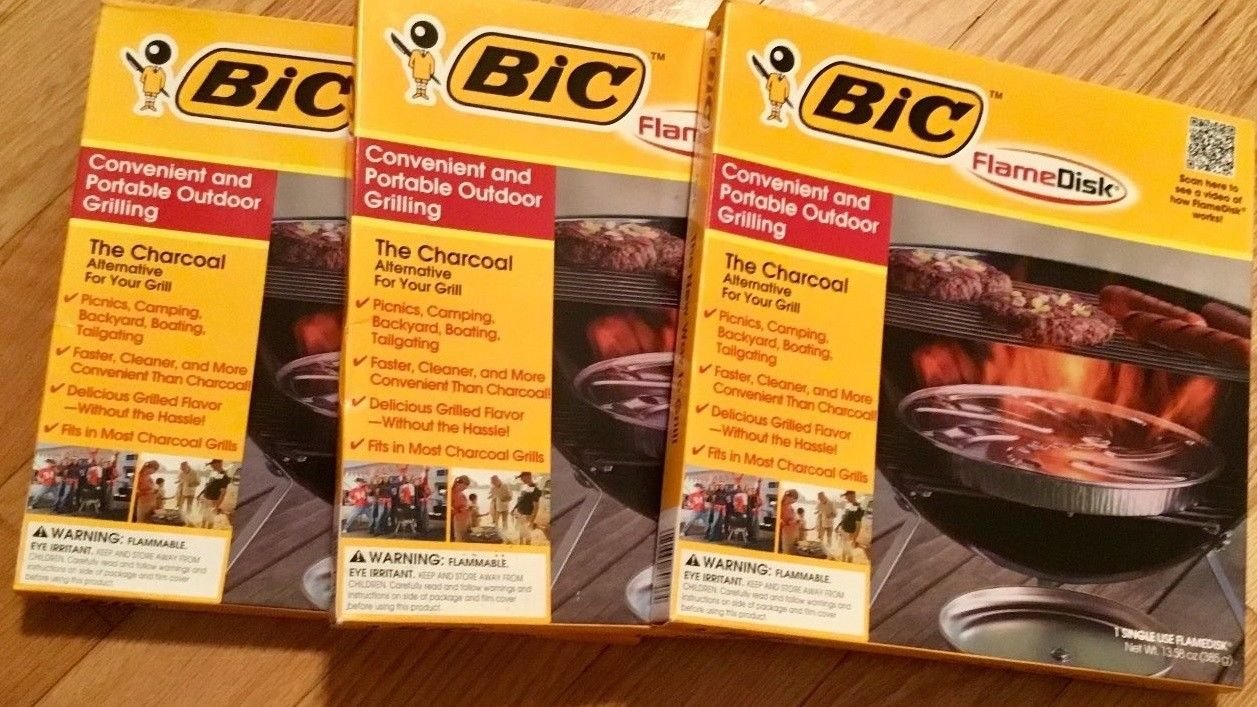 Bic Flame Disc Disk Lot Of 3 NIB The Charcoal Alternative For Your