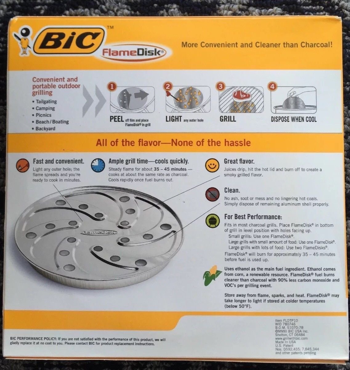 Bic Flame Disc Disk Lot Of 3 NIB The Charcoal Alternative For Your