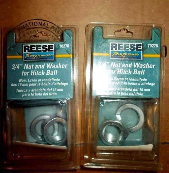 2 - Reese Trailer 3/4" 19mm Nut & Washer 70278 For 2" or 1 7/8" Tow Hitch Ball