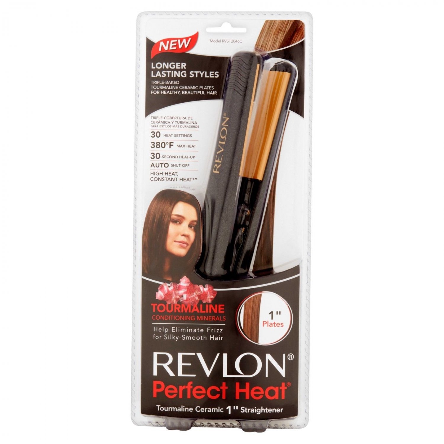 Revlon Perfect Heat 1" Ceramic Straightener 25 Heat Settings Model
