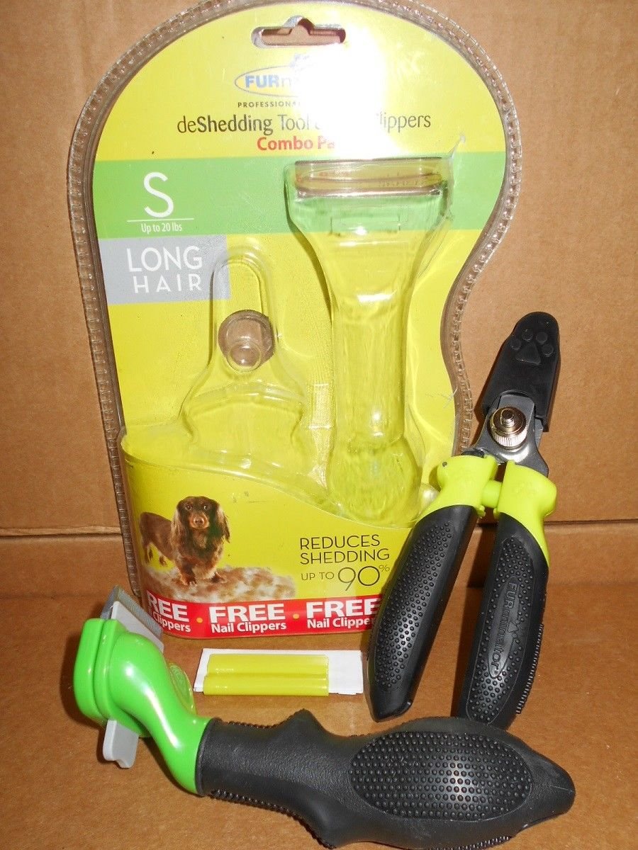 FURminator deShedding Tool Nail Clipper Long Hair Small Dog Combo Pack to 20 lbs
