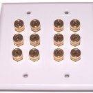 Audio 12 Gold Plated Speaker Wire Banana Plug TERMINAL WALL PLATE WHITE Outlet Audio 12 Gold Plated Speaker Wire Banana Plug TERMINAL WALL PLATE WHITE Outlet