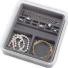 Whitmor 6483-4360-GREY 8X 9X1.5 16 Section Grey Clear Stacking Jewelry Tray Ring