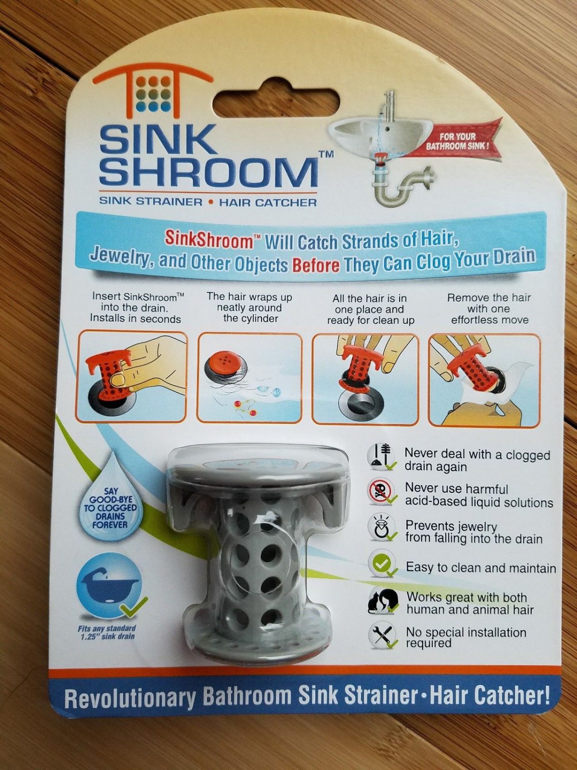 Sink Shroom Hair Catcher for Vanity Powder Drains SinkShroom Strainer