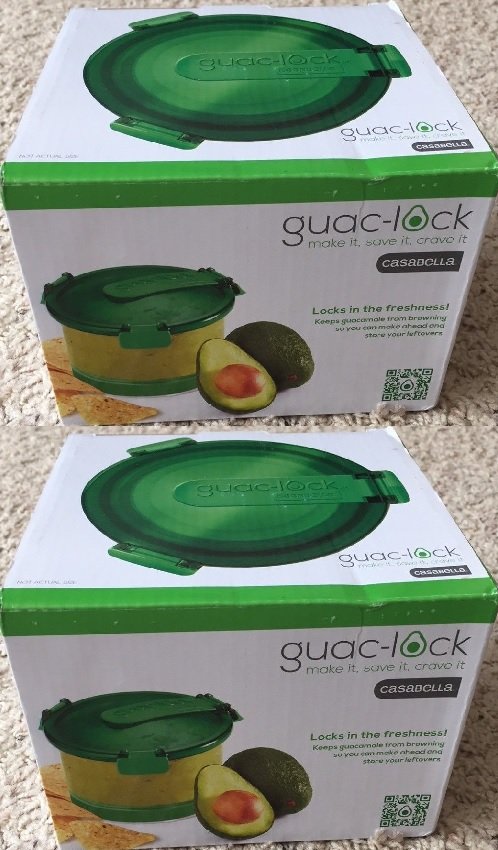 Lot Of 2 Casabella Guac Lock Plastic Air Tight Storage Container Green