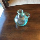 Vintage Light Green Glass Jar with Spout and Handle