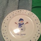 Pacific Island Happy Holidays Snowman Plate 8 1/2"